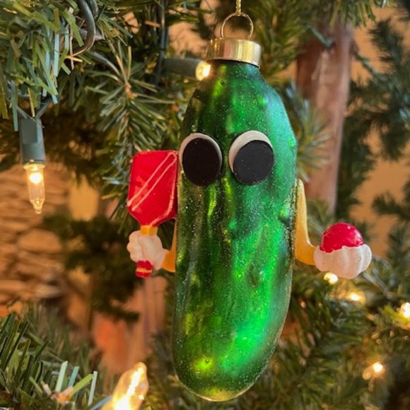 Wondershop Other - Glass Pickleball Ornament holding paddle & Ball ~ Brand NEW ~ Mint Condition